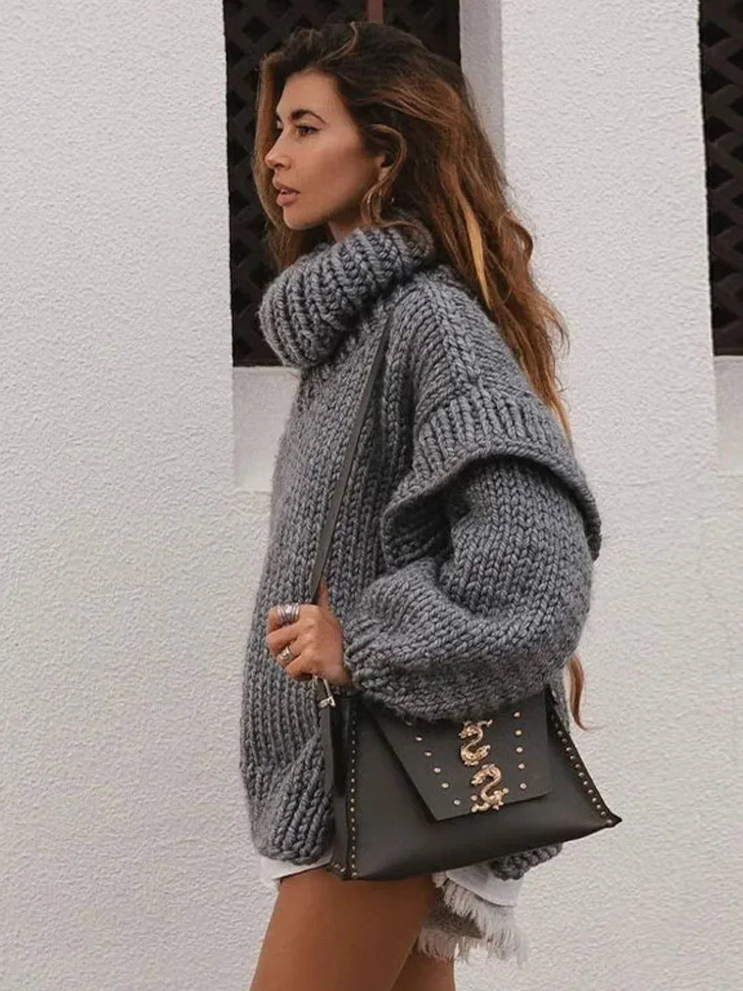 Lune London | Knitted Oversized Turtleneck Sweater