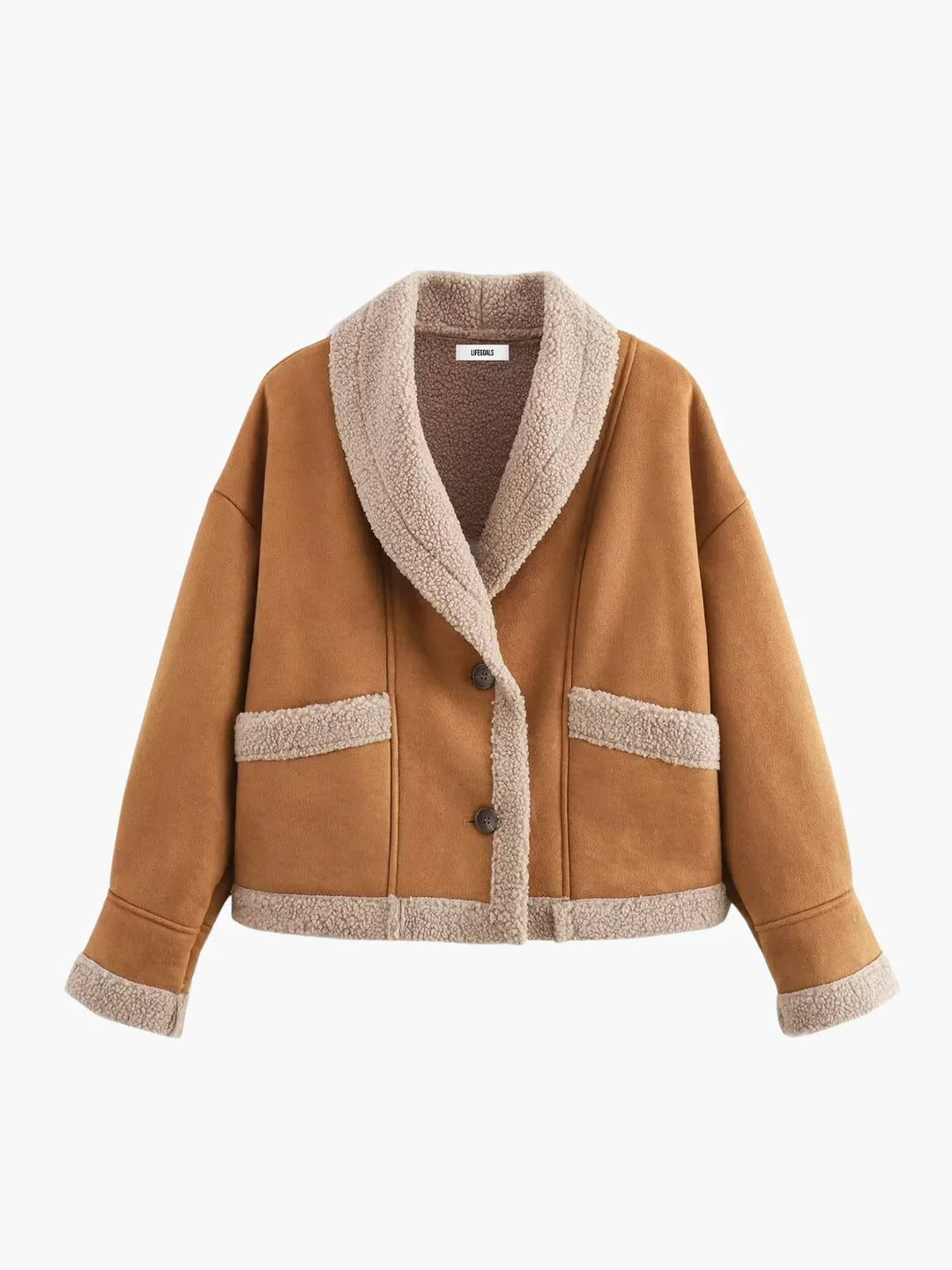 Lune London | Sherpa-lined faux leather jacket