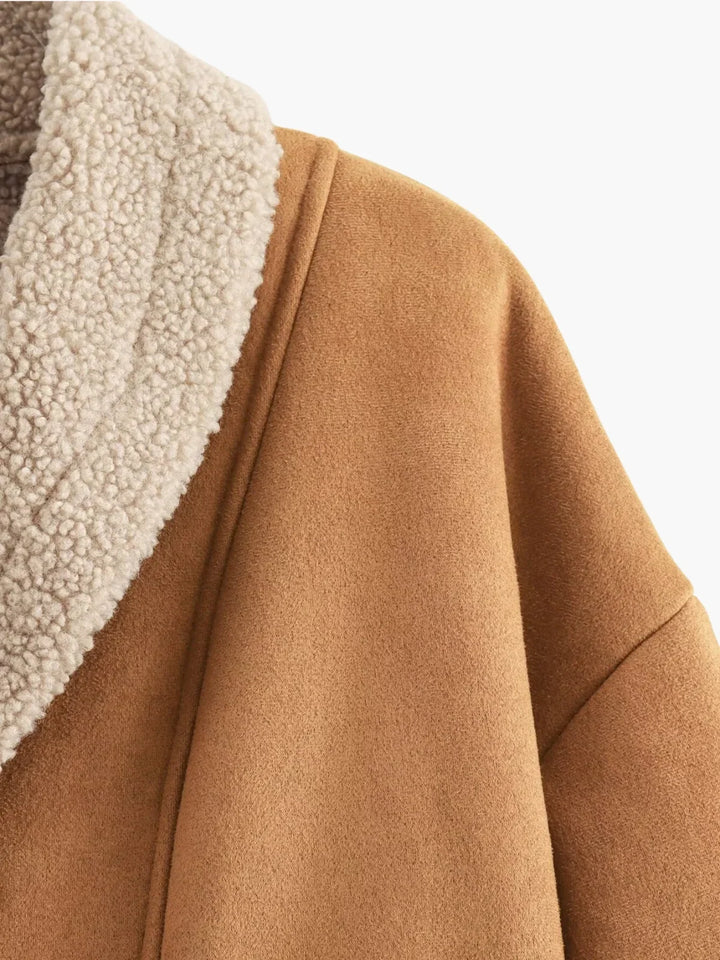 Lune London | Sherpa-lined faux leather jacket