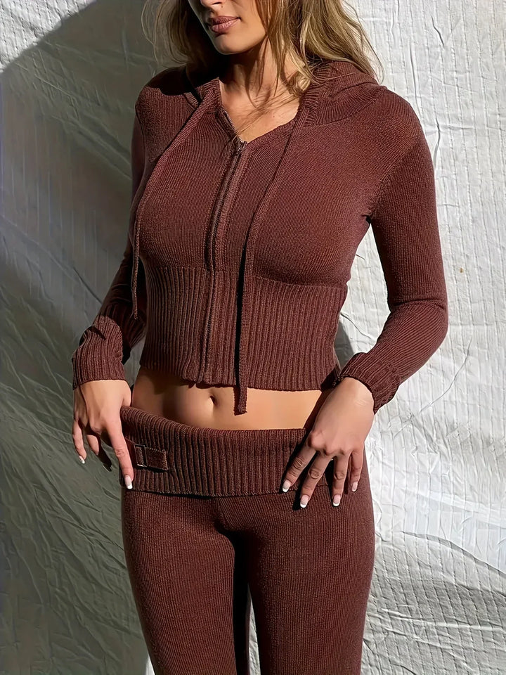 Chic und Stil | Up Knit Hoodie and Jogger Set