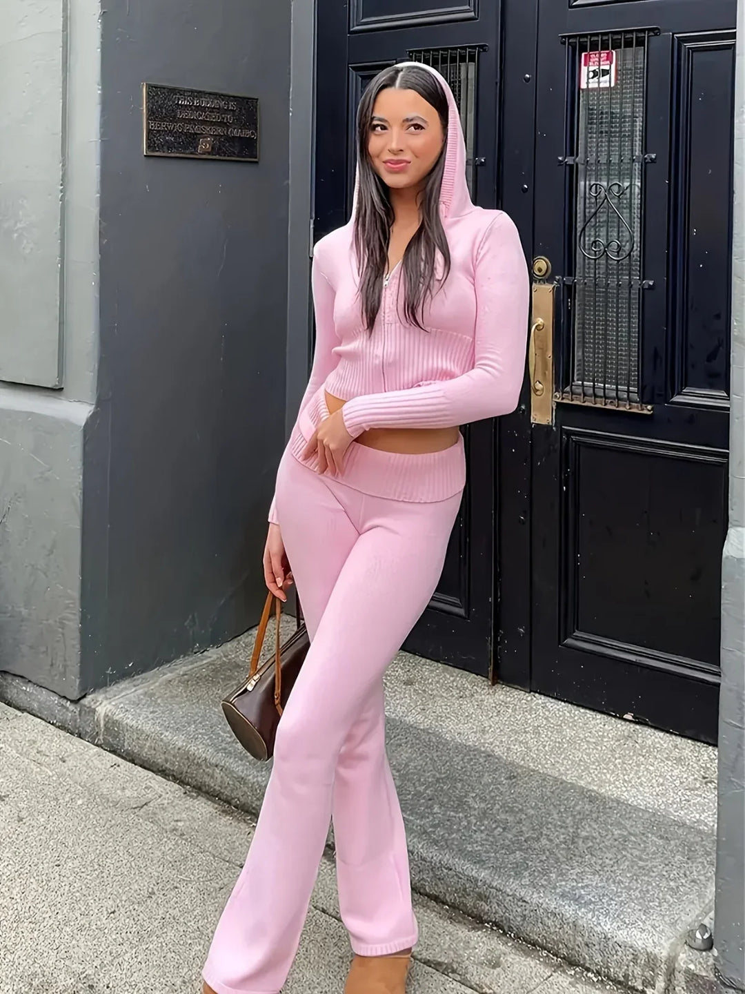 Chic und Stil | Up Knit Hoodie and Jogger Set
