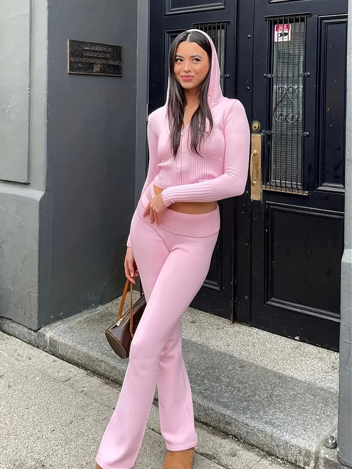 Chic und Stil | Up Knit Hoodie and Jogger Set
