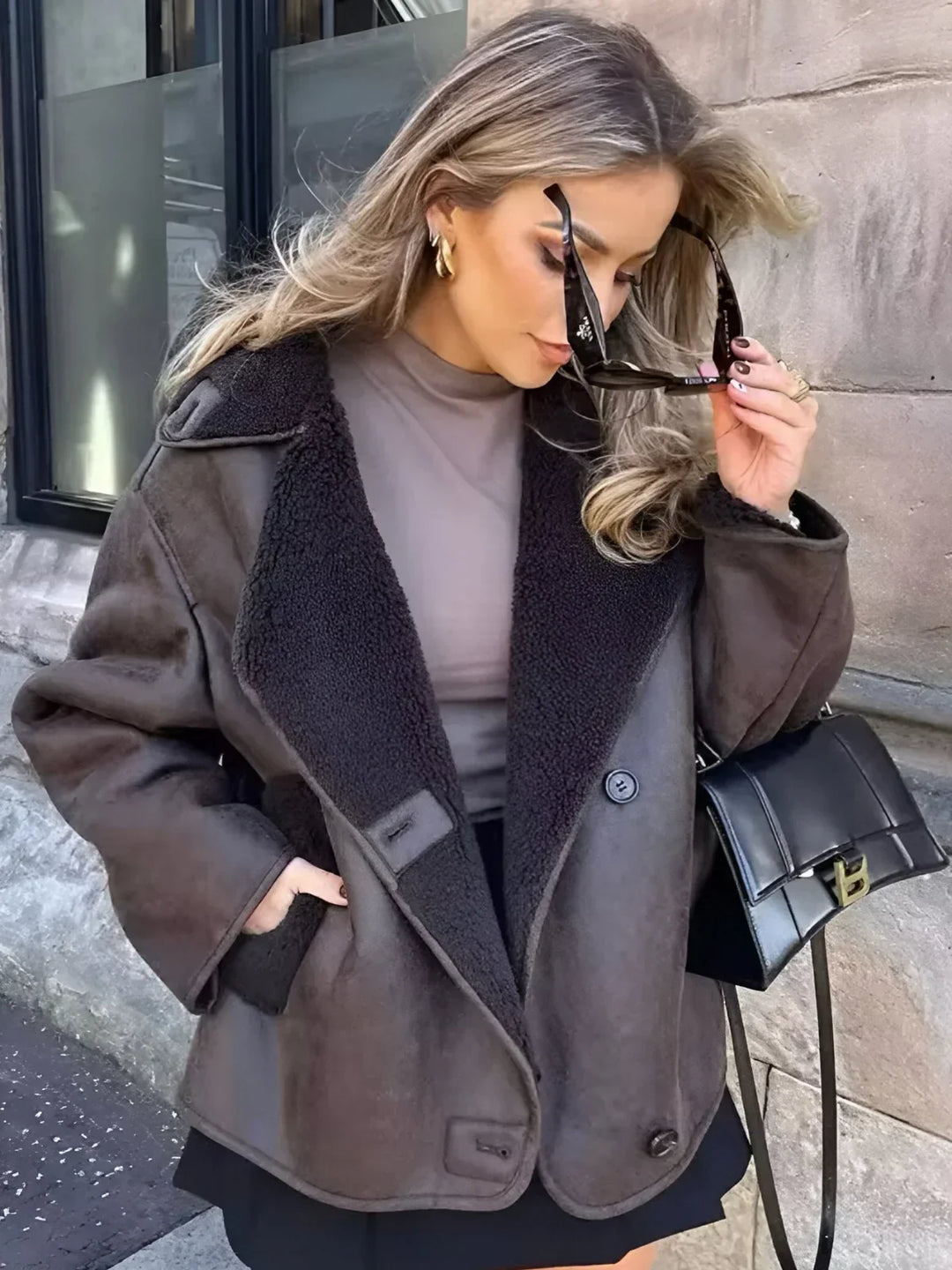 Lune London | Stylish Faux Shearling Coat