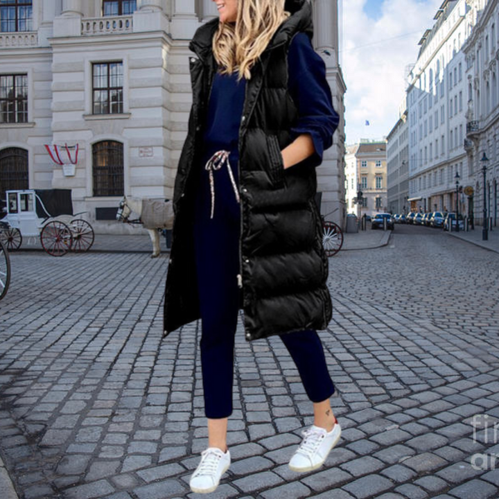 Lune London | Longer Padded Gilet with Hood and Pockets