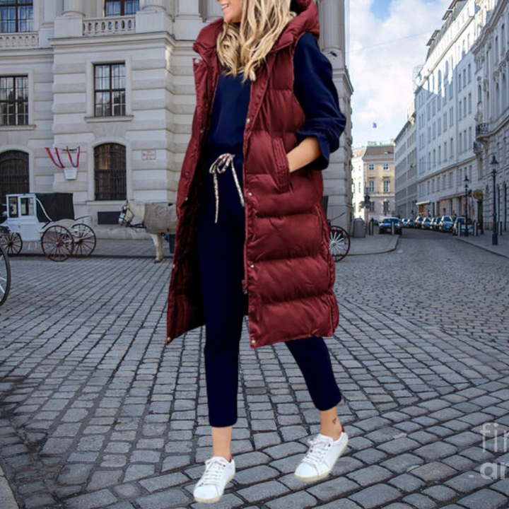 Lune London | Longer Padded Gilet with Hood and Pockets