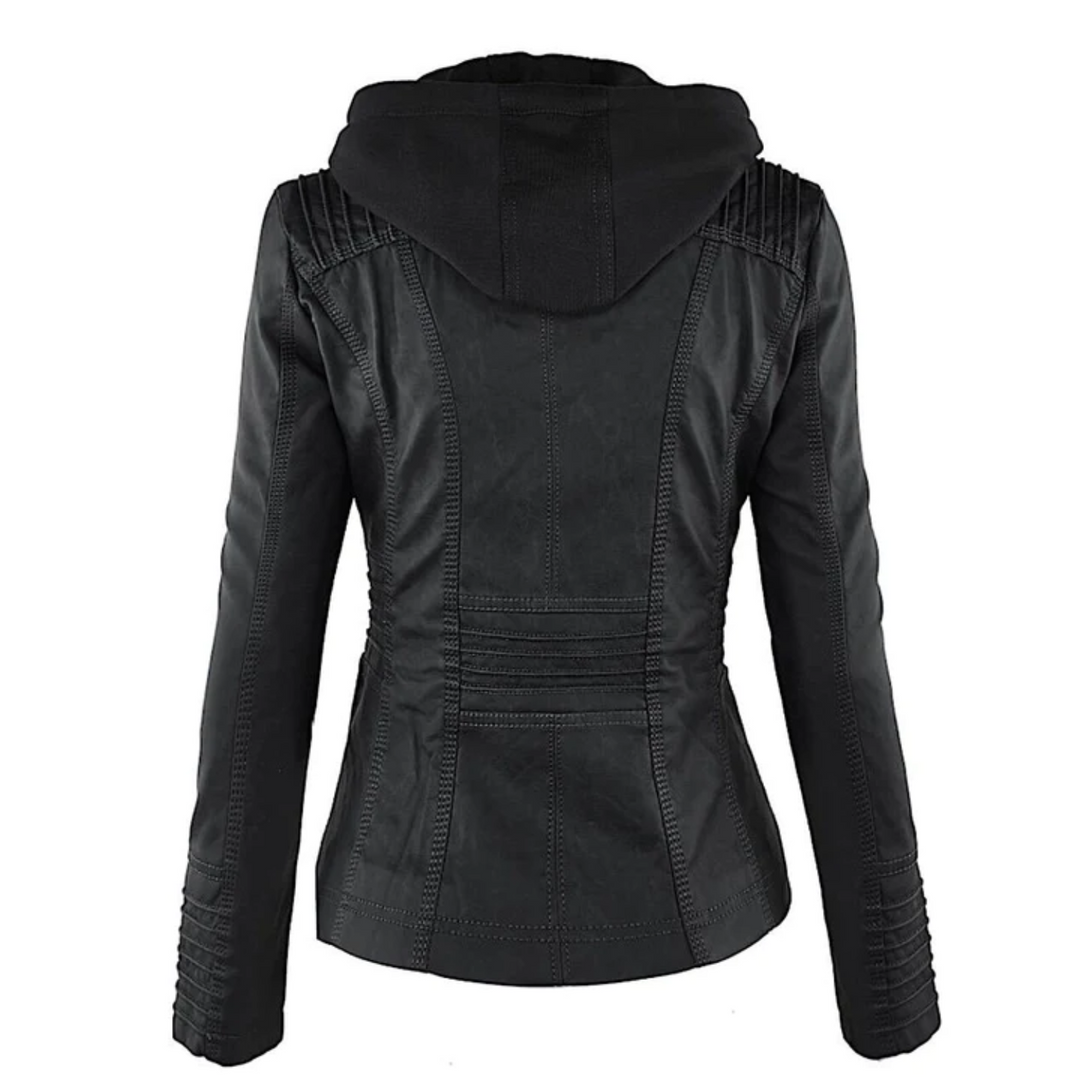 Lune London | Elegant Leather Women's Jacket with Hood