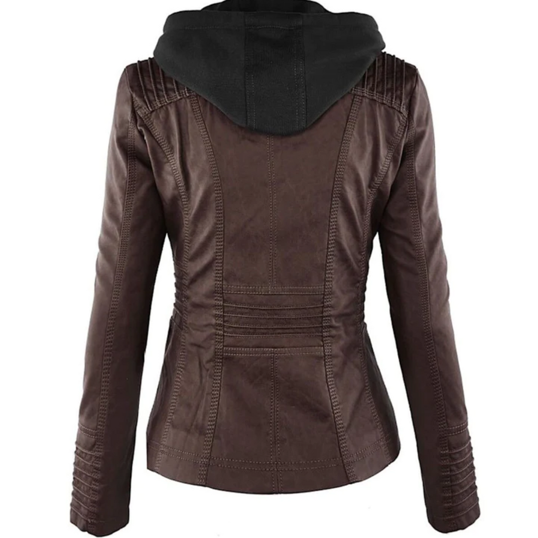 Lune London | Elegant Leather Women's Jacket with Hood
