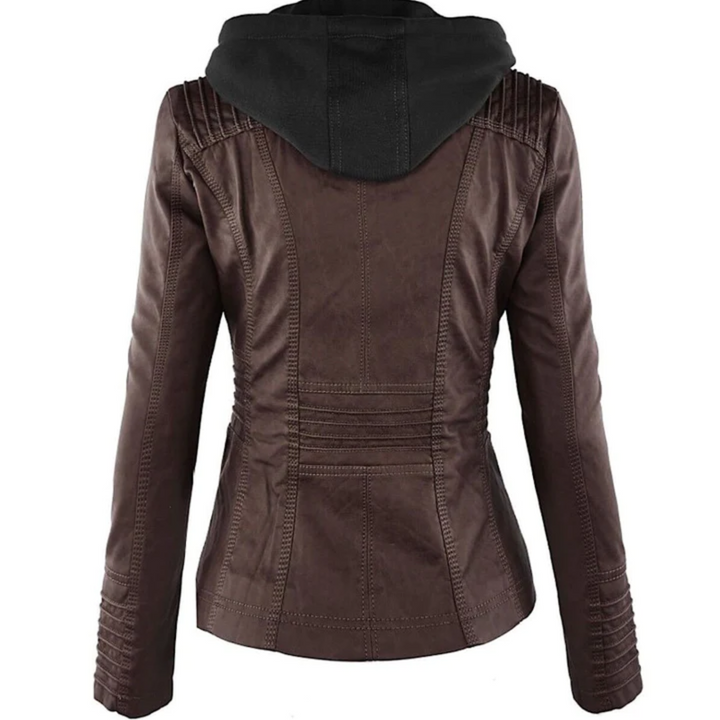 Lune London | Elegant Leather Women's Jacket with Hood