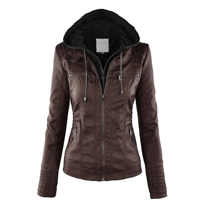 Lune London | Elegant Leather Women's Jacket with Hood