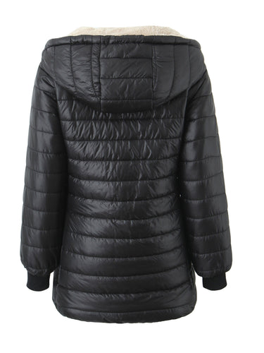 Lune London | Women's Padded Hooded Jacket in Solid Color Design