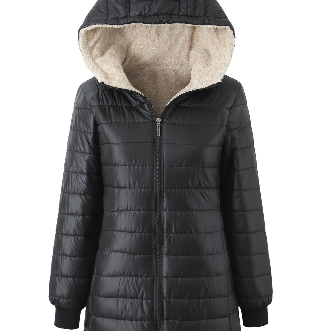 Lune London | Women's Padded Hooded Jacket in Solid Color Design