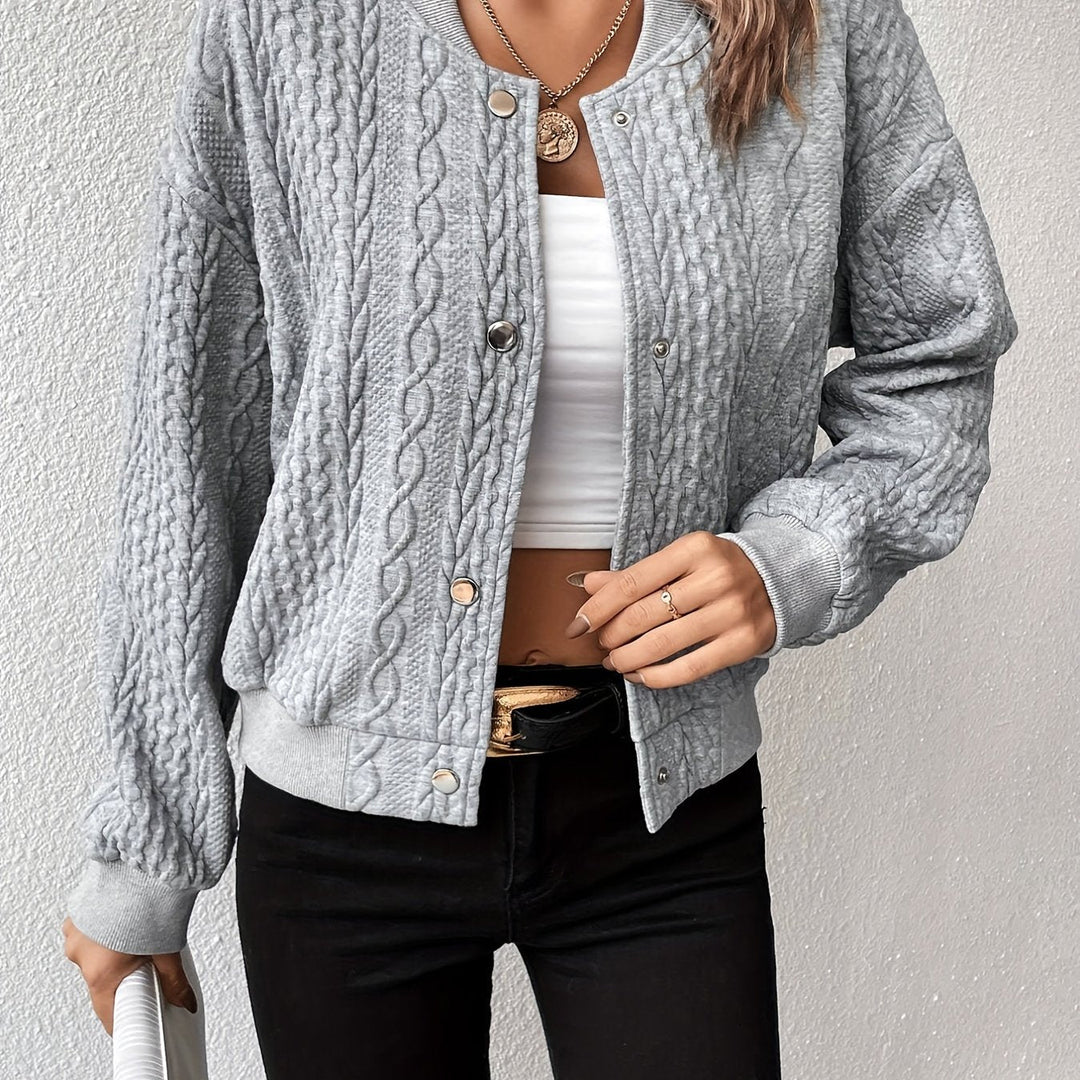 Lune London | Solid bomber jacket with button texture