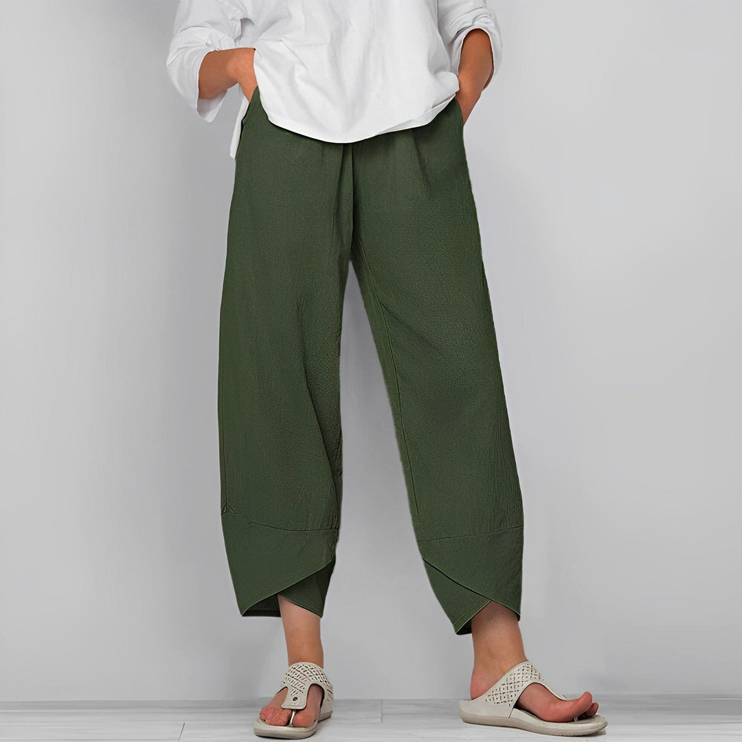 Lune London | Trendy Wide Asymmetric Linen Pants for Women