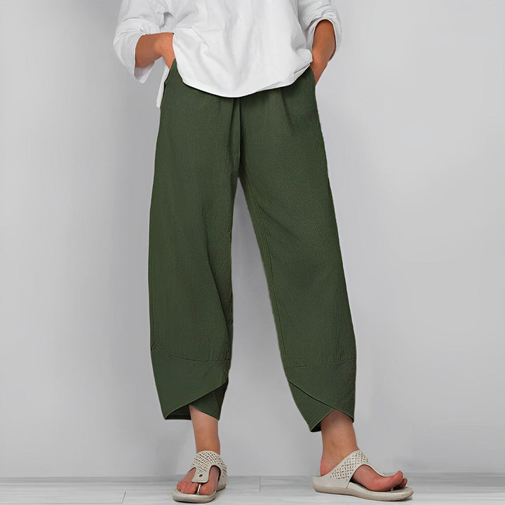 Lune London | Trendy Wide Asymmetric Linen Pants for Women