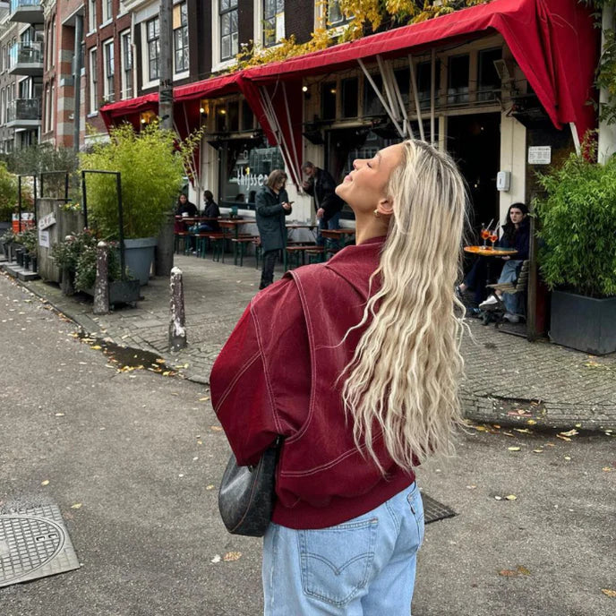 Lune London | Oversized leather bomber jacket