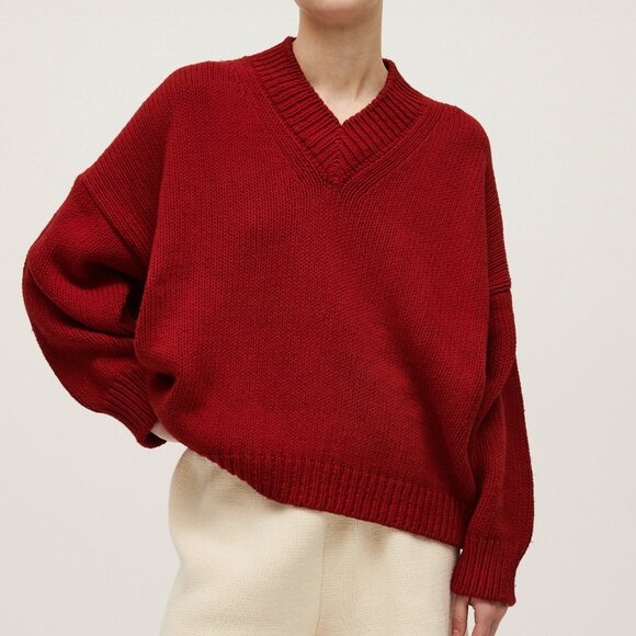 Chic und Stil | Casual V neck sweater for women