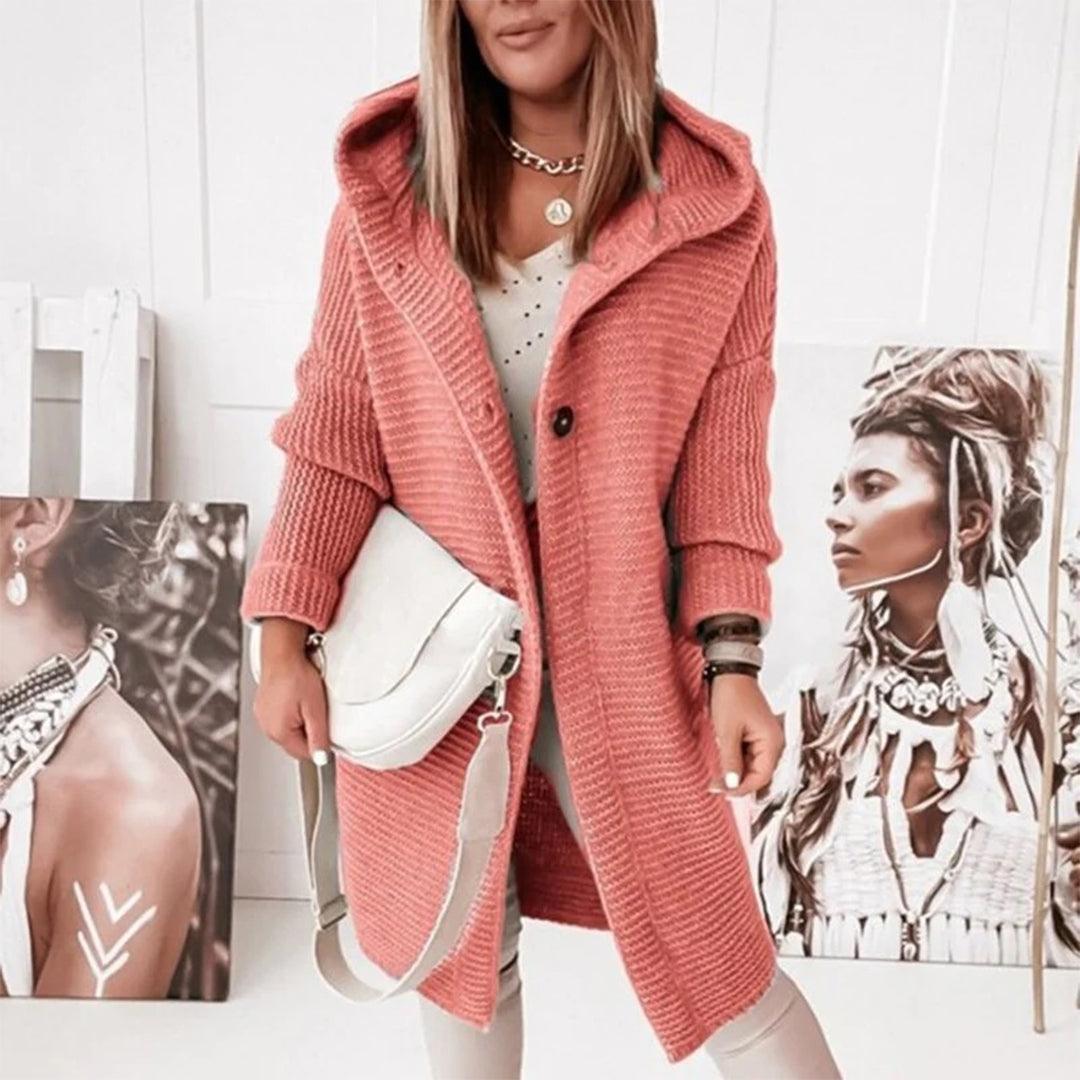 Lune London | Gilet à boutons et capuche pour femmes