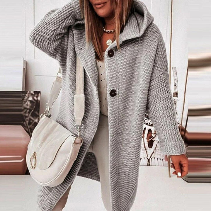 Lune London | Gilet à boutons et capuche pour femmes