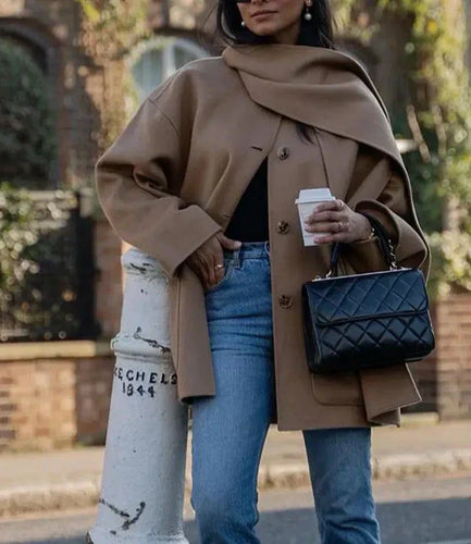 Lune London | Coat with scarf - Gray - Classic and elegant