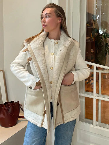 Lune London | Manteau d'hiver élégant en beige pour femmes