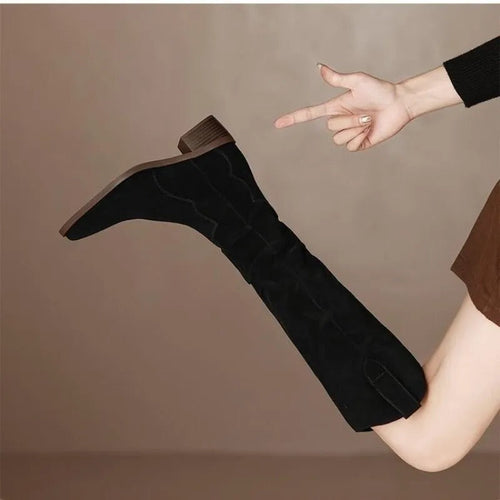 Lune London - Vintage Suede Boots with Ruffles