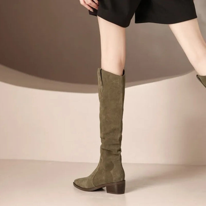 Lune London - Vintage Suede Boots with Ruffles