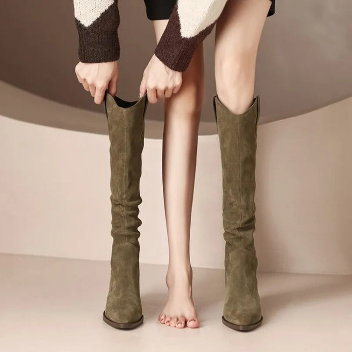 Lune London - Vintage Suede Boots with Ruffles