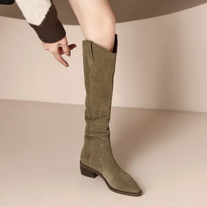 Lune London - Vintage Suede Boots with Ruffles