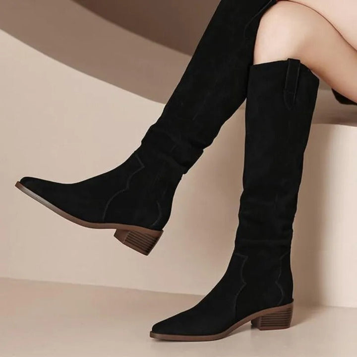 Lune London - Vintage Suede Boots with Ruffles