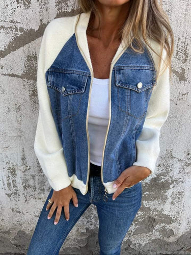 Lune London | Modern jacket with zipper and denim front