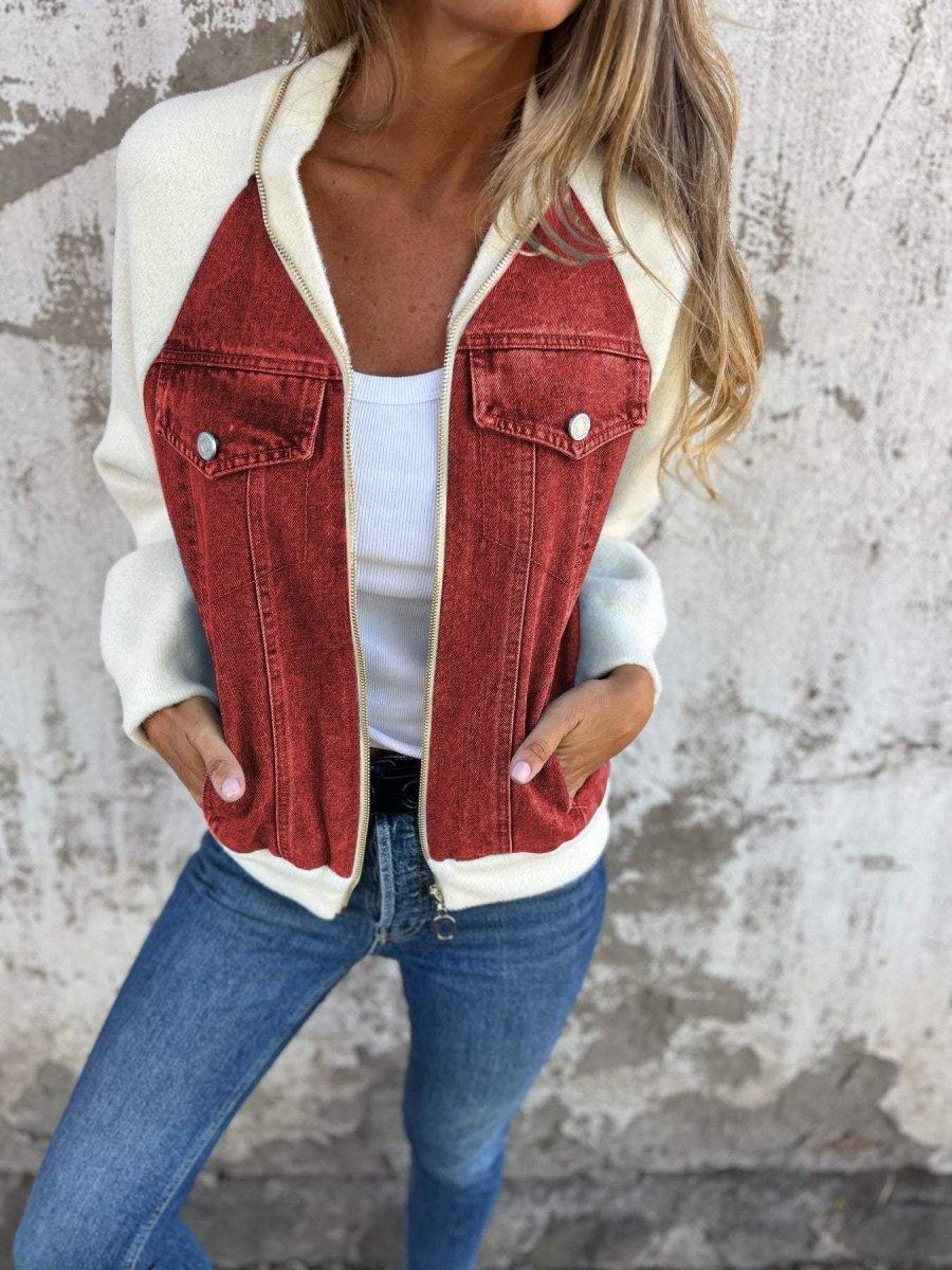 Lune London | Modern jacket with zipper and denim front