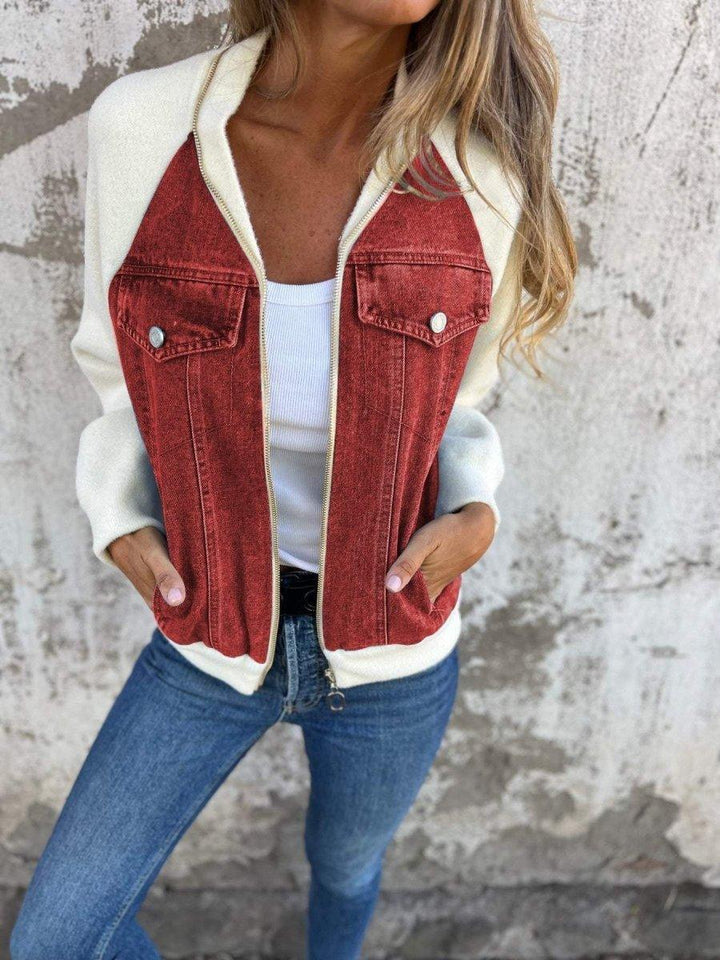Lune London | Modern jacket with zipper and denim front