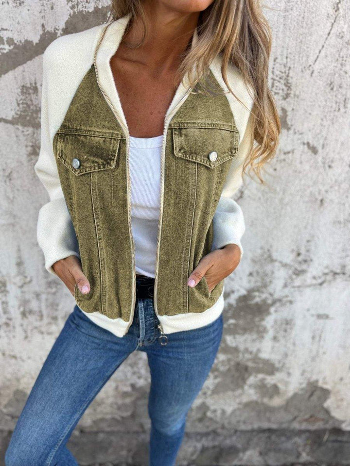 Lune London | Modern jacket with zipper and denim front