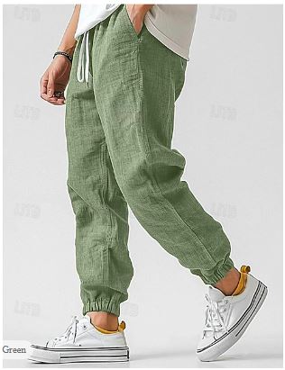 Lune London | Men's Cargo Pants Made of Linen Airy Summer Pants with High Waist