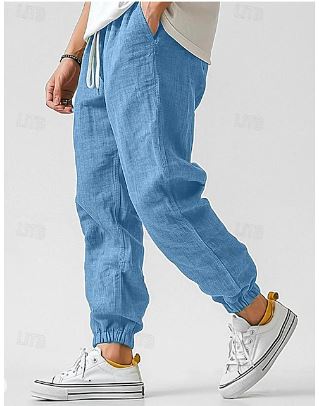 Lune London | Men's Cargo Pants Made of Linen Airy Summer Pants with High Waist