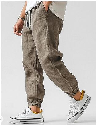 Lune London | Men's Cargo Pants Made of Linen Airy Summer Pants with High Waist