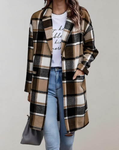 Lune London | Veste à carreaux pour femmes avec poches latérales
