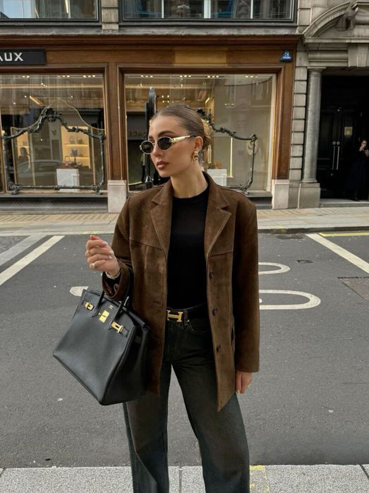 Lune London | Faux Suede Blazer Jacket