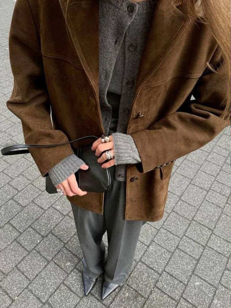 Lune London | Faux Suede Blazer Jacket