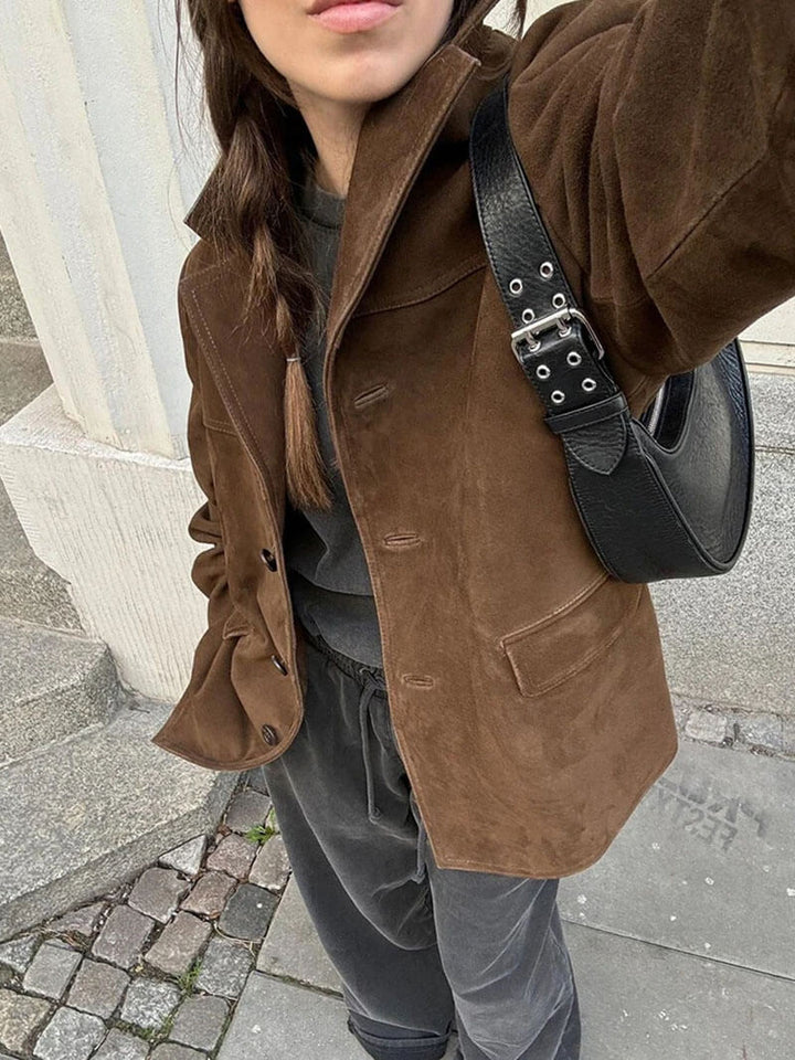 Lune London | Faux Suede Blazer Jacket