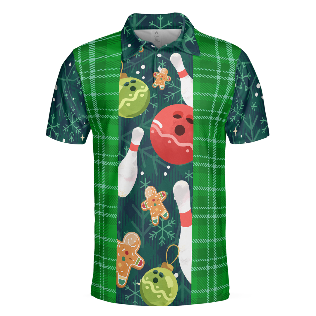 Lune London | Christmas Bowling Shirt with Tartan Flannel Pattern Men's Polo Shirts