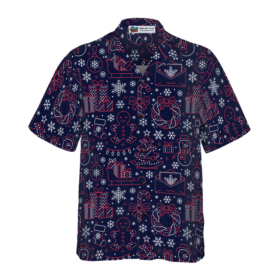 Lune London | Hawaiian shirts, short sleeve Christmas lines pattern shirt, Christmas gift idea for men and women