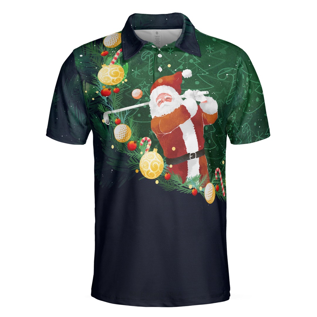Lune London | Christmas Golf Polo - Short Sleeve Golf Polos for Men - Santa Golf Design T-Shirt - Christmas Gift Idea for Men
