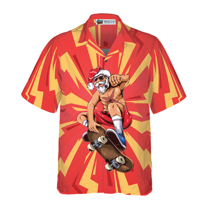 Lune London | Hyperfavor Christmas Hawaiian Shirts for Men and Women, Santa Skater Short Sleeve Hawaiian Shirt