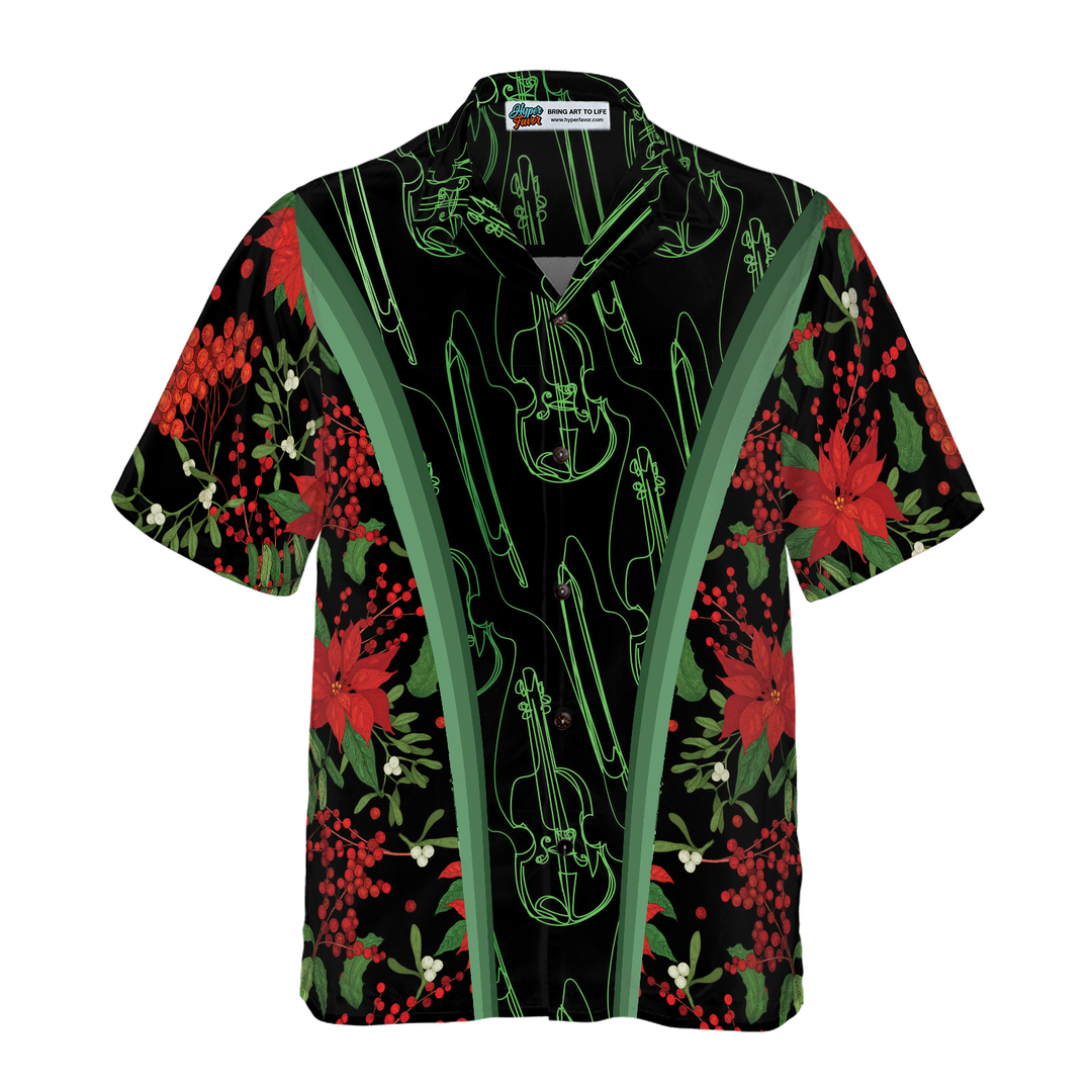 Lune London | Hyperfavor Christmas Hawaiian shirts, short sleeve Christmas violin music pattern shirt, Christmas shirt gift idea for men and women