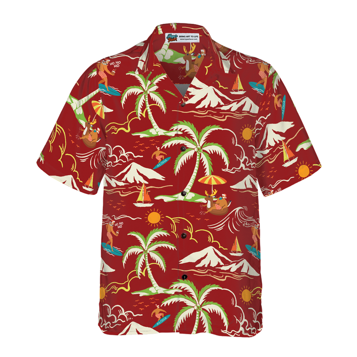 Lune London | Christmas Hawaiian shirts Hyperfavor, Christmas beach T-shirt Santa summer pattern 1 short sleeves, gift idea t-shirt for men and women