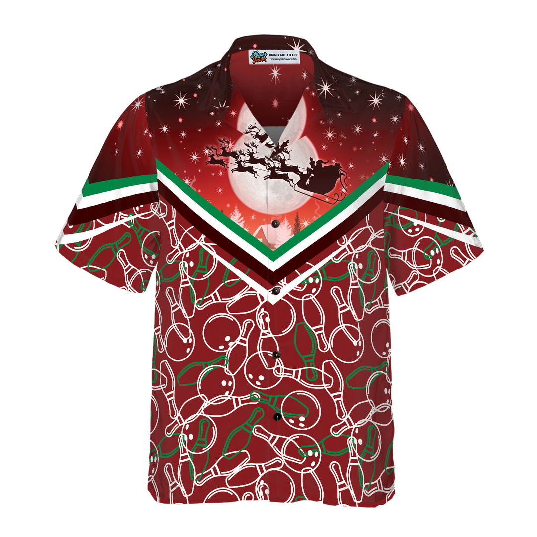 Lune London | Hyperfavor Christmas Hawaiian Shirts, short sleeve Christmas bowling pattern shirt, Christmas gift idea for men and women