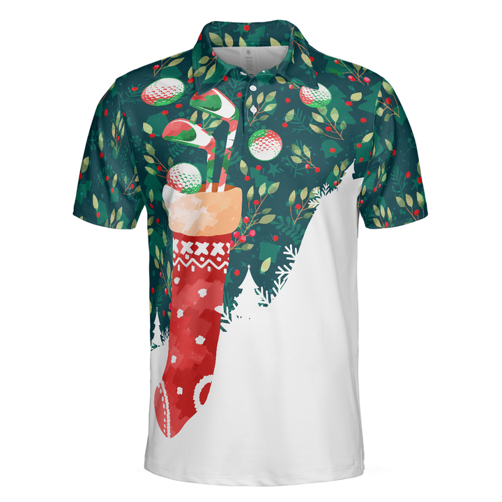 Lune London | Chemises de golf de Noël pour hommes et femmes, chaussettes de Noël avec motif de balle de golf T-shirt pour hommes à manches courtes