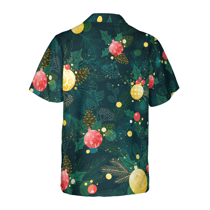 Lune London | Christmas Hawaiian Shirts Hyperfavor, short sleeve Christmas tree ornament pattern shirt, Christmas gift idea for men and women