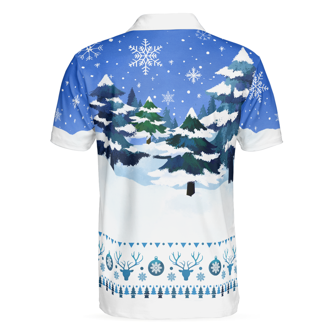 Lune London | Christmas Golf Polos - Short Sleeve Men's Golf Polos - Funny T-Shirt with Snowman Print Dry Fit - Christmas Gift Idea for Men